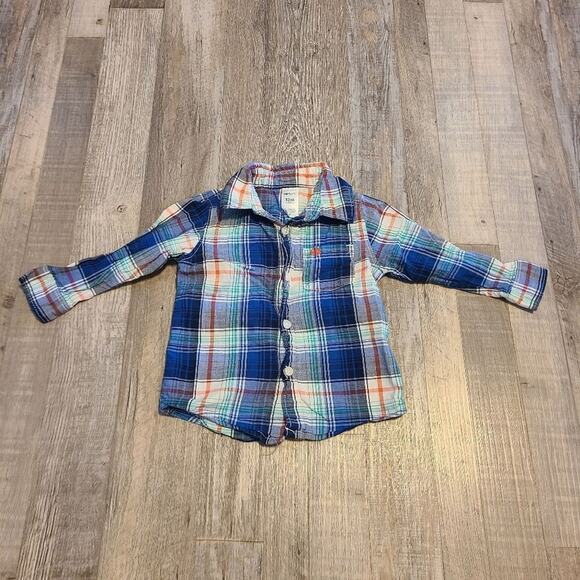 Carters 12 month plaid button down shirt - Picture 1 of 5
